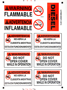 Vertical Equipment Label Kit - English/Spanish