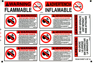 Horizontal Equipment Label Kit - English/Spanish